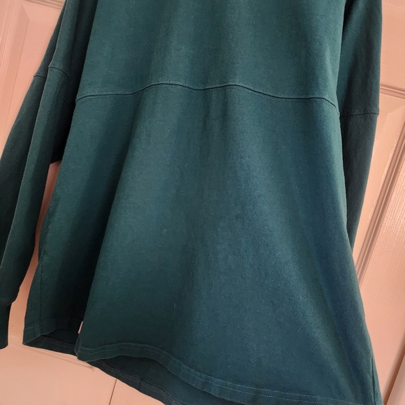 Teal Reach the World Puff Letter Long Sleeve, Womens SZ L - Picture 7 of 8